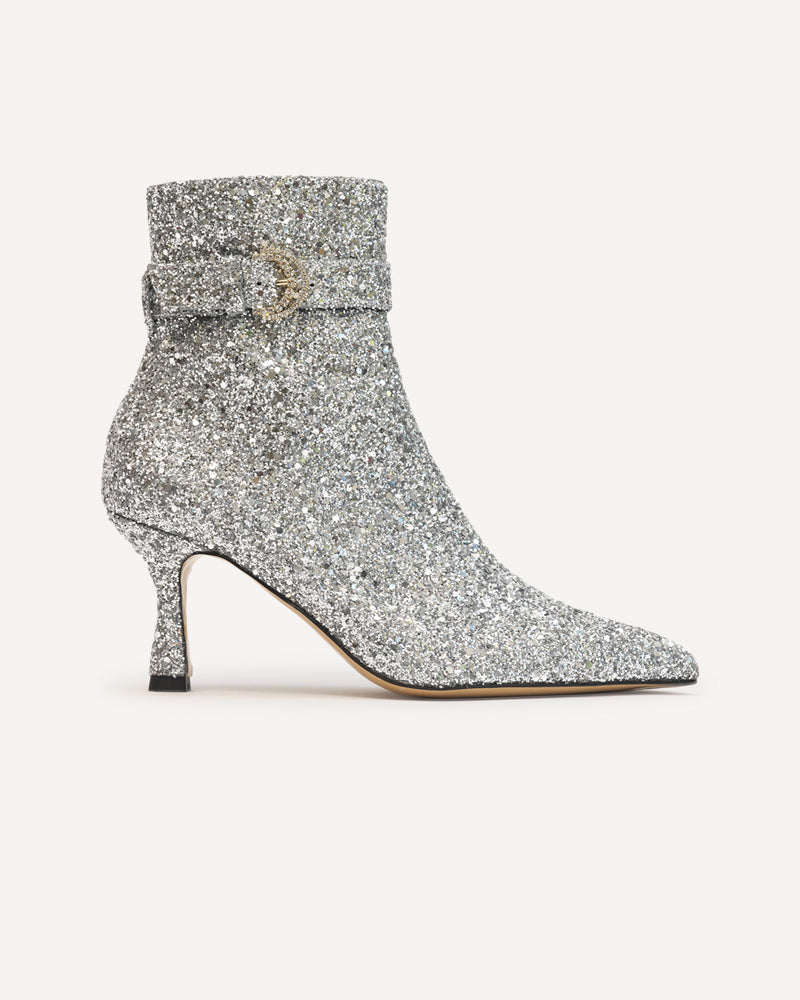 Cora Silver Glitter Boots