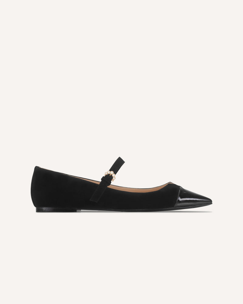 Designer sales black flats