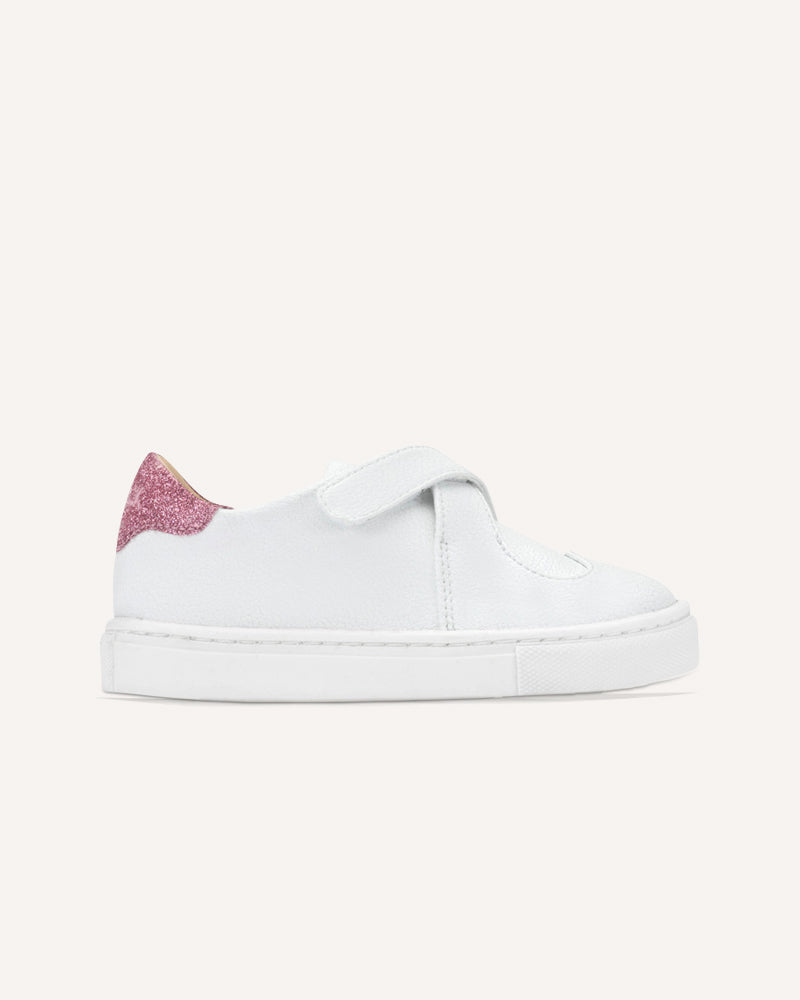 Mini White & Pink Heart Sneakers