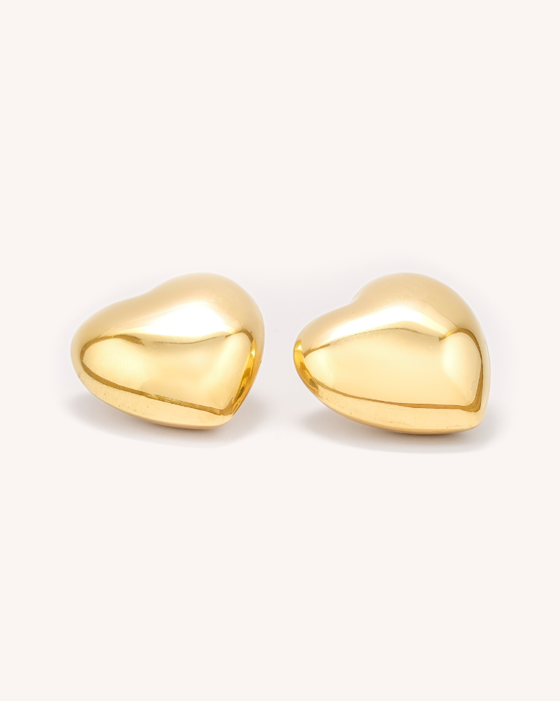 Viola Gold Heart Earrings