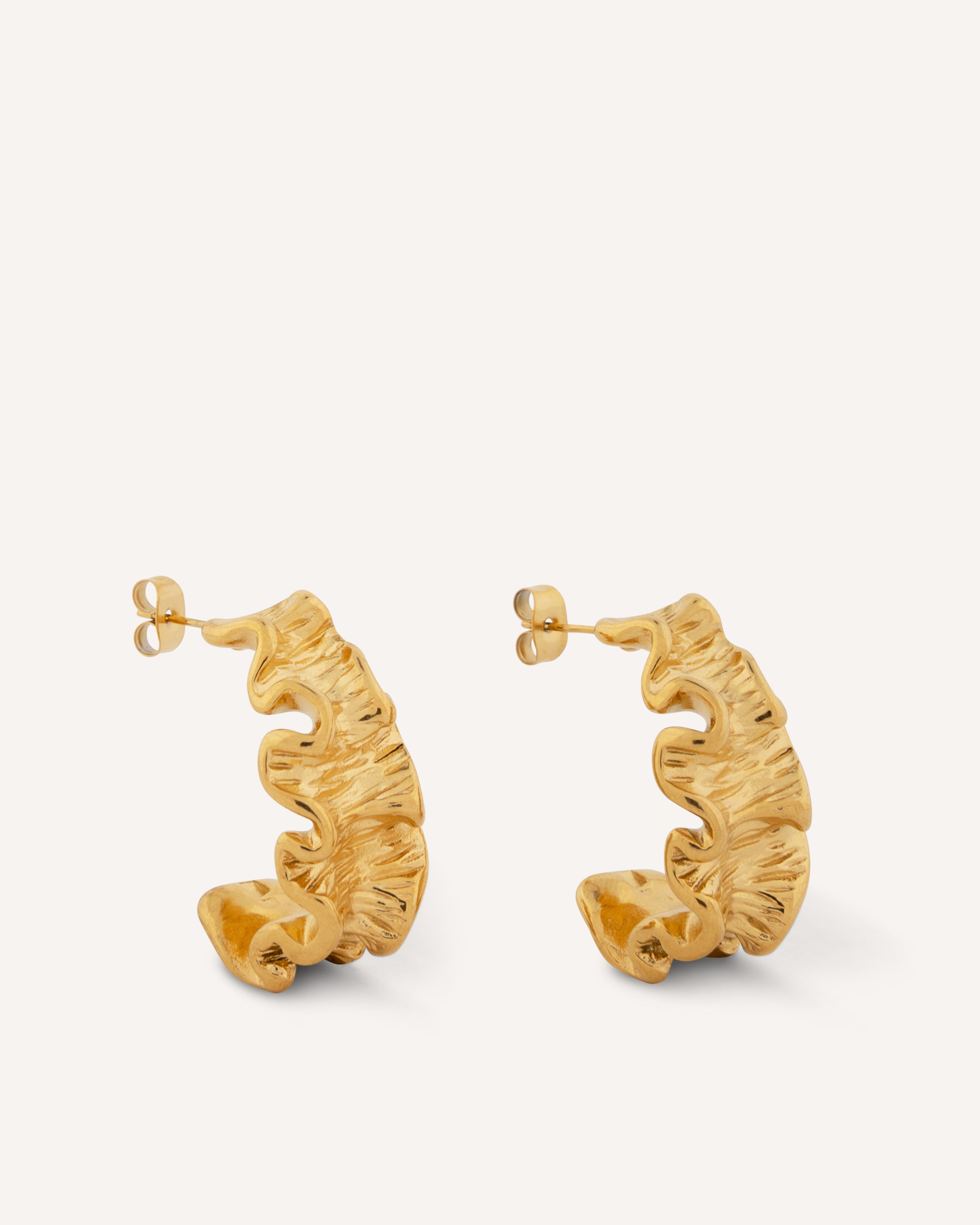 Rhea Ribbon Gold Earrings