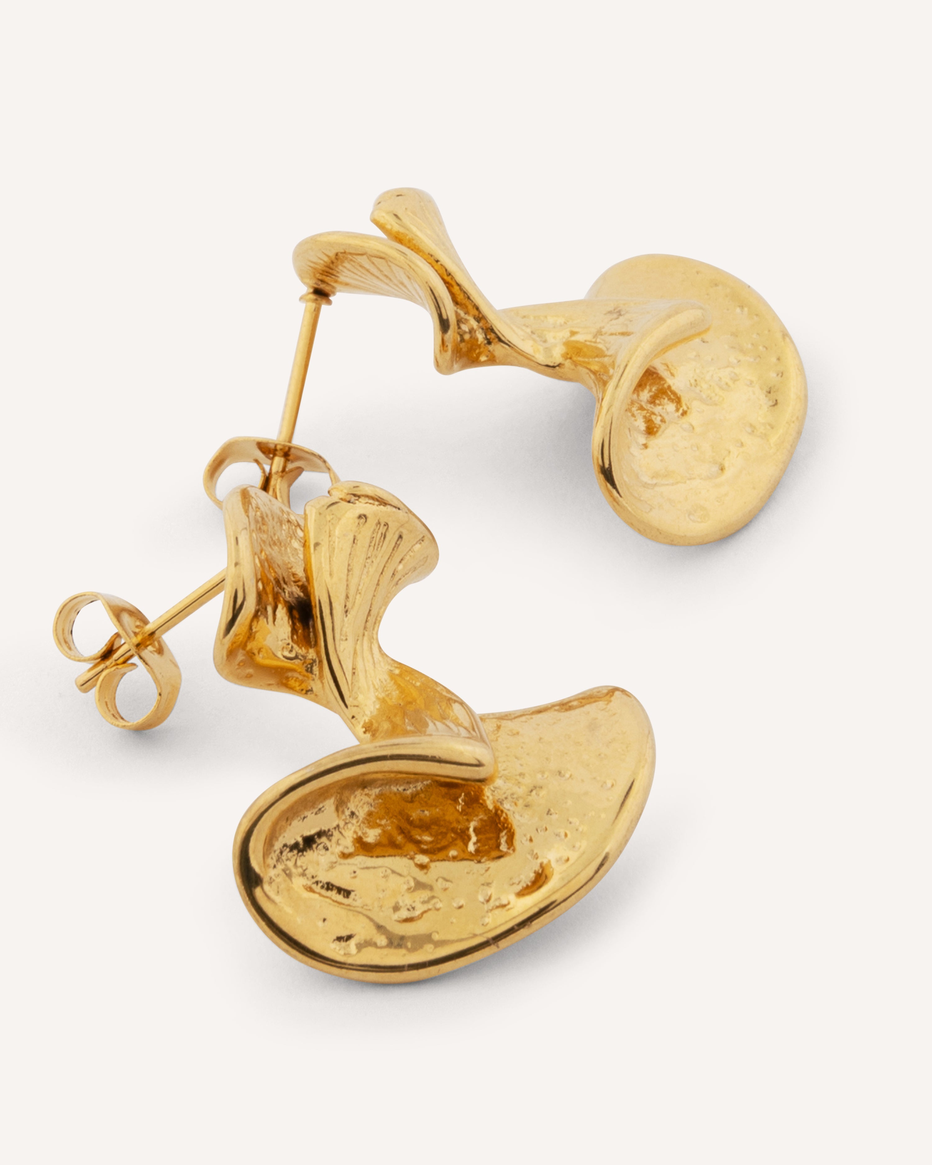 Tora Leaf Gold Earrings