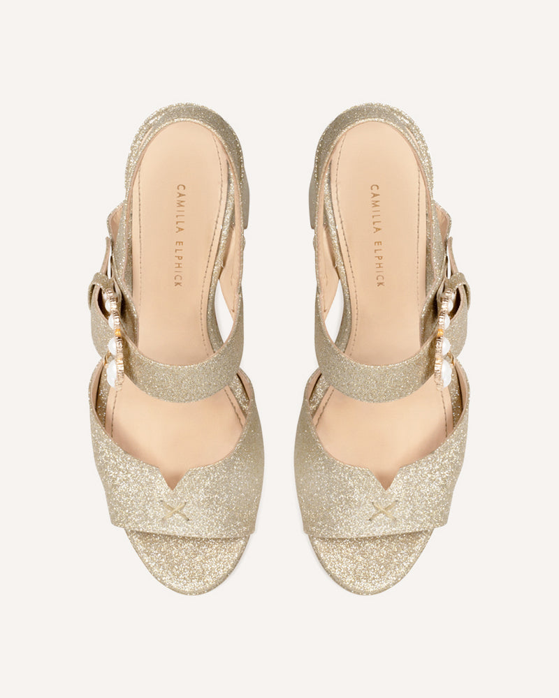 Jasmine Gold Platform Sandals