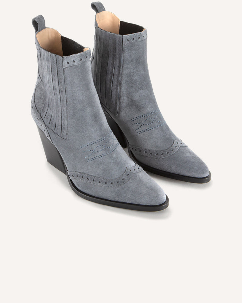 Grey suede best sale booties with heel