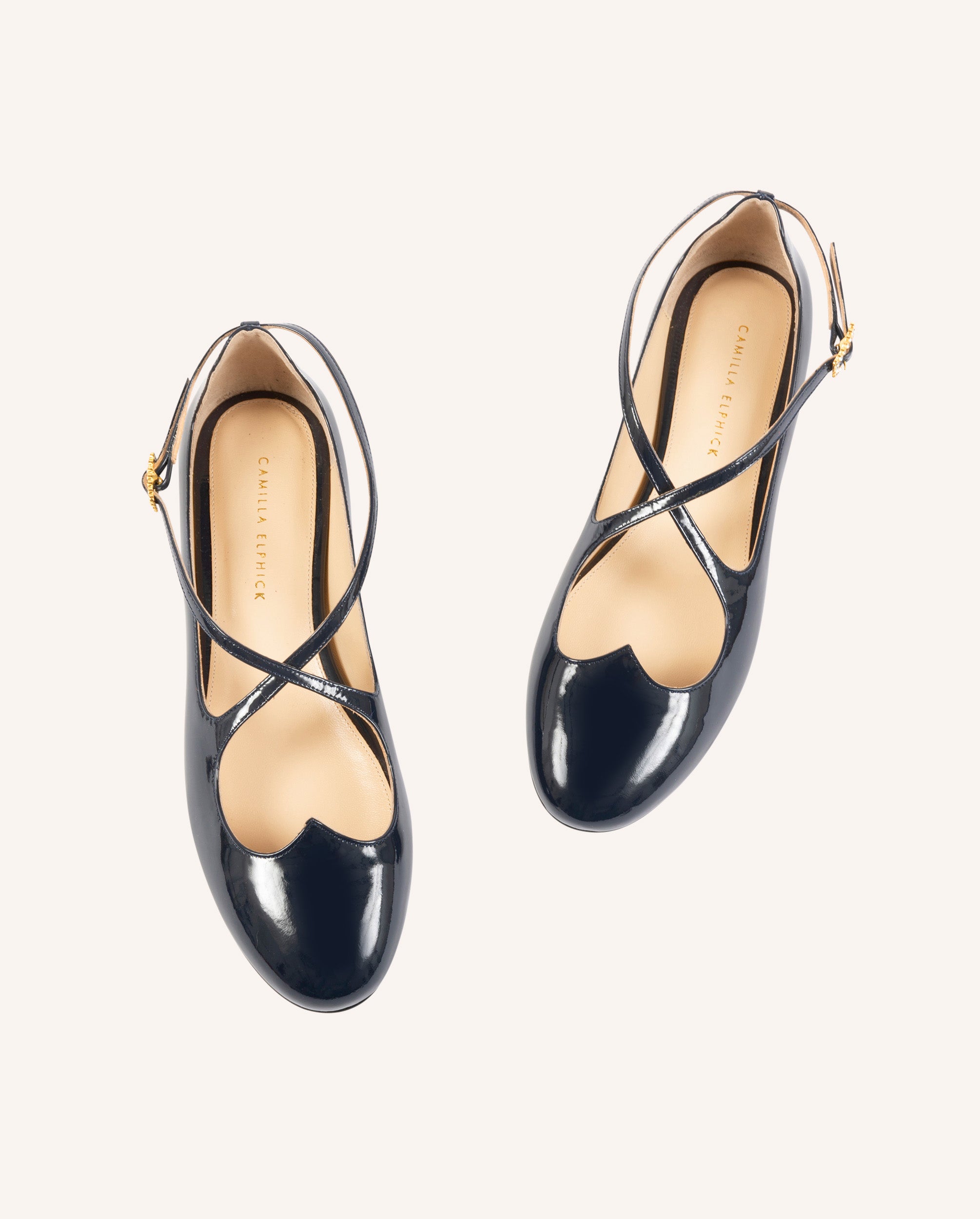 Lover Navy Patent Flats