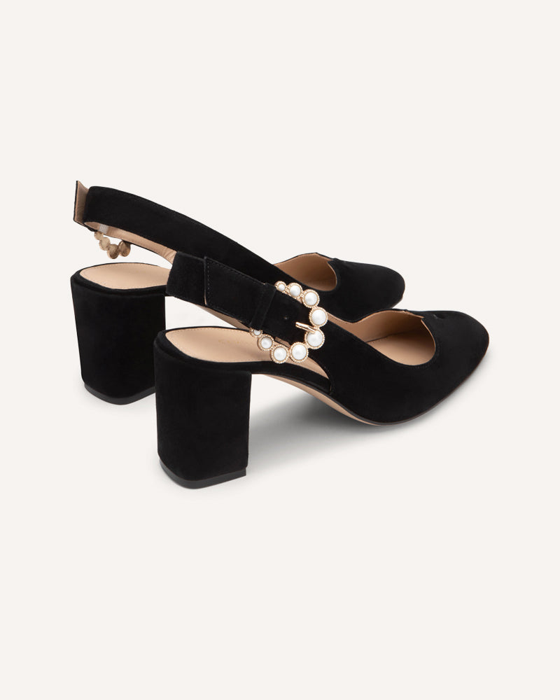 (Delivery March) Matilda Black Mid-Heel