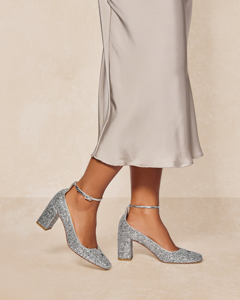 Silver heels and on sale pumps