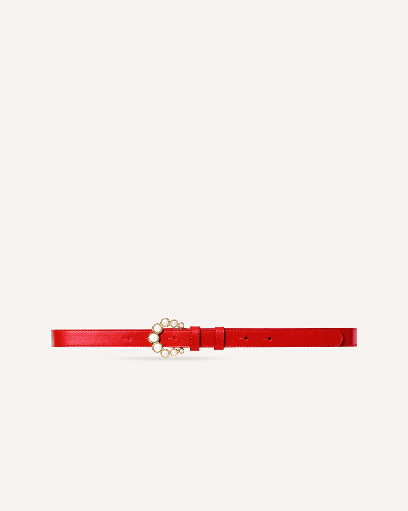 Pearl Red Slim Belt