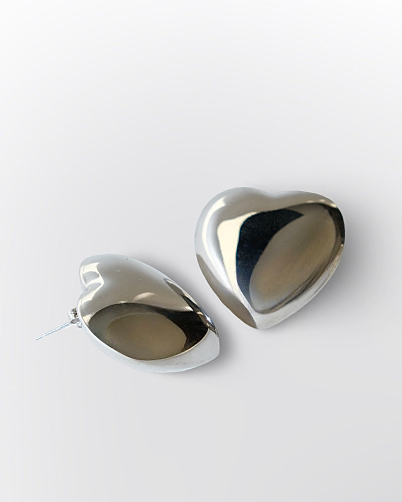 Viola Silver Heart Earrings